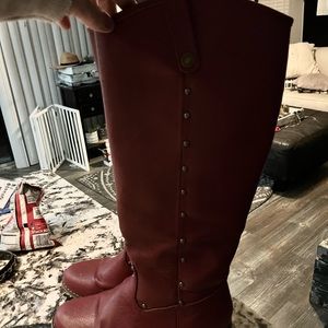 Studded red boots